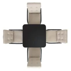 Champneys 4 Seater Steel And Fabric Outdoor Patio Dining Set With Parasol, Taupe 20 Champneys 4 Seater Steel And Fabric Outdoor Patio Dining Set With Parasol, Taupe -Daals Store OD DINE 1048 TAUPE WB3