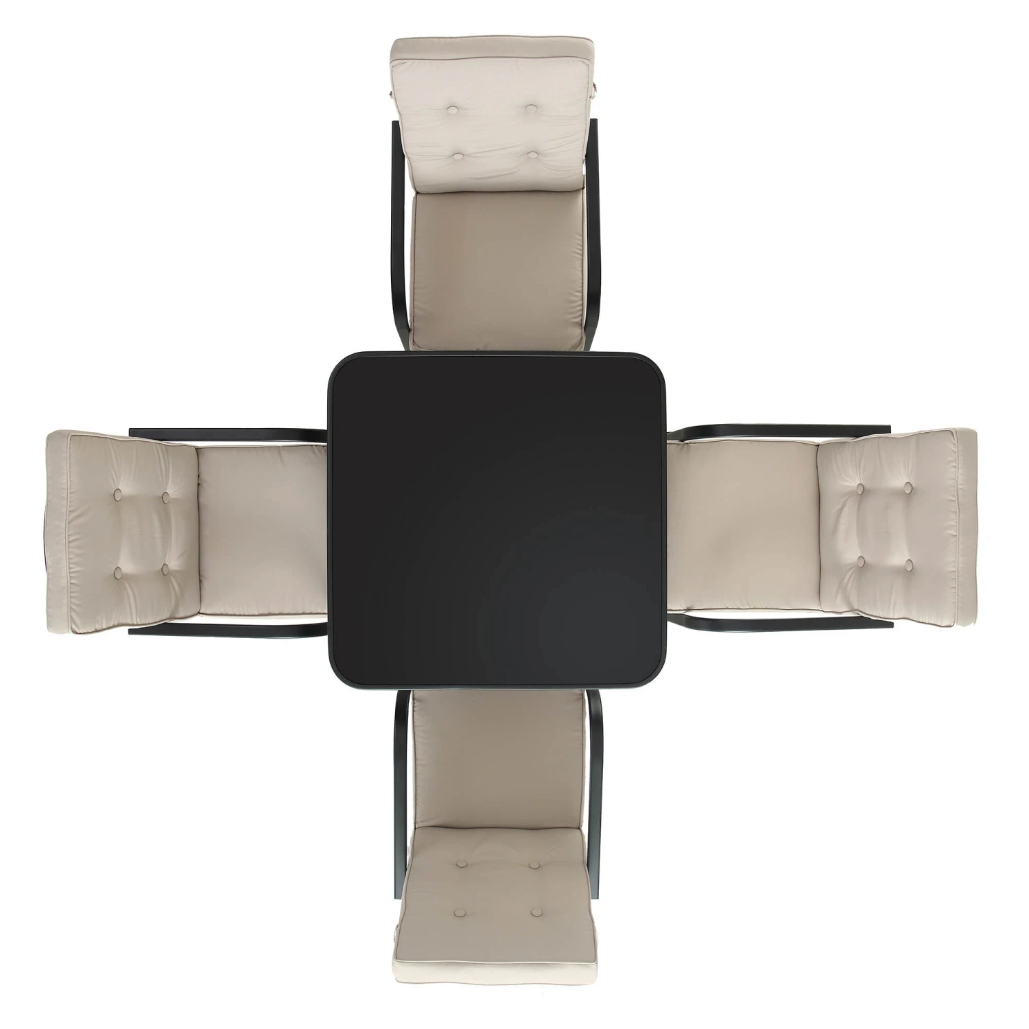 Champneys 4 Seater Steel And Fabric Outdoor Patio Dining Set With Parasol, Taupe 8 Champneys 4 Seater Steel And Fabric Outdoor Patio Dining Set With Parasol, Taupe - Image 8