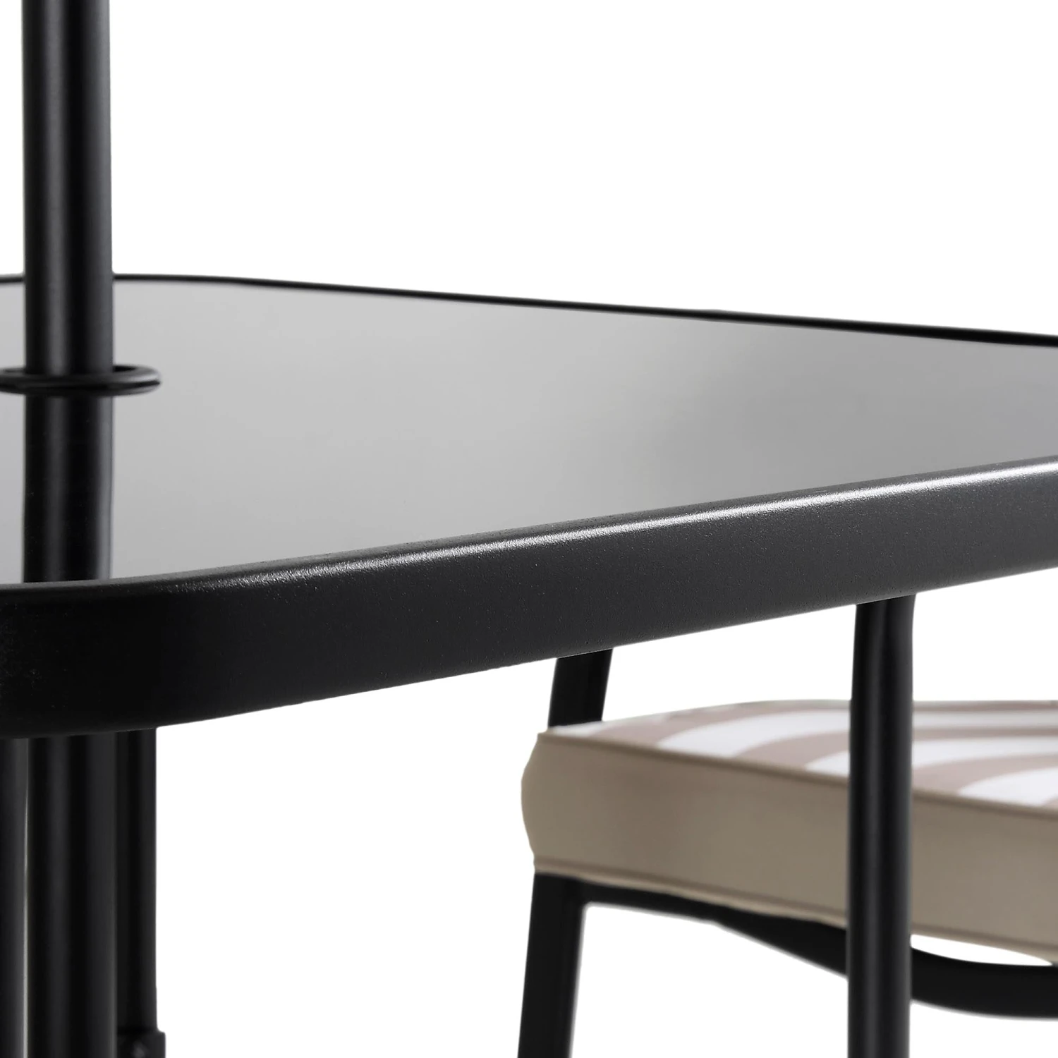 Champneys 4 Seater Steel And Fabric Outdoor Patio Dining Set With Parasol, Taupe 12 Champneys 4 Seater Steel And Fabric Outdoor Patio Dining Set With Parasol, Taupe - Image 12