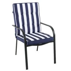 Champneys 6-Seater Steel And Fabric Outdoor Patio Dining Set With Crank Parasol, Blue 25 Champneys 6-Seater Steel And Fabric Outdoor Patio Dining Set With Crank Parasol, Blue -Daals Store OD DINE 1049 BLUE WB6