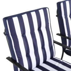 Champneys 6-Seater Steel And Fabric Outdoor Patio Dining Set With Crank Parasol, Blue 26 Champneys 6-Seater Steel And Fabric Outdoor Patio Dining Set With Crank Parasol, Blue -Daals Store OD DINE 1049 BLUE detail1