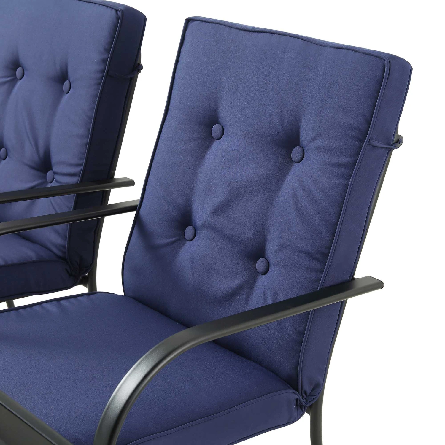 Champneys 6-Seater Steel And Fabric Outdoor Patio Dining Set With Crank Parasol, Blue 14 Champneys 6-Seater Steel And Fabric Outdoor Patio Dining Set With Crank Parasol, Blue - Image 14