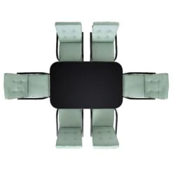 Champneys 6-Seater Steel And Fabric Outdoor Patio Dining Set With Crank Parasol, Sage Green -Daals Store OD DINE 1049 SAGE WB3