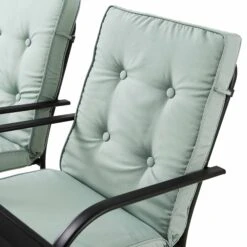 Champneys 6-Seater Steel And Fabric Outdoor Patio Dining Set With Crank Parasol, Sage Green -Daals Store OD DINE 1049 SAGE detail3