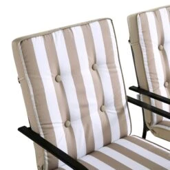 Champneys 6-Seater Steel And Fabric Outdoor Patio Dining Set With Crank Parasol, Taupe 25 Champneys 6-Seater Steel And Fabric Outdoor Patio Dining Set With Crank Parasol, Taupe -Daals Store OD DINE 1049 TAUPE detail1