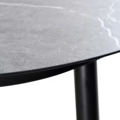 Montebello Black Rope & Aluminium 6-Seater Outdoor Dining Set – Grey Marble Ceramic Oval Table -Daals Store OD DINE 1072 BLACK detail5