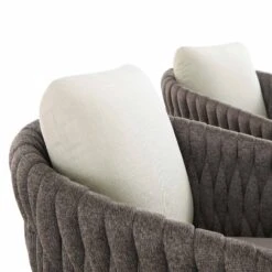 Montebello White and Taupe Rope β Marble Ceramic Oval 6-Seater Dining Set 22 Montebello White and Taupe Rope β Marble Ceramic Oval 6-Seater Dining Set -Daals Store OD DINE 1072 WHITE detail3