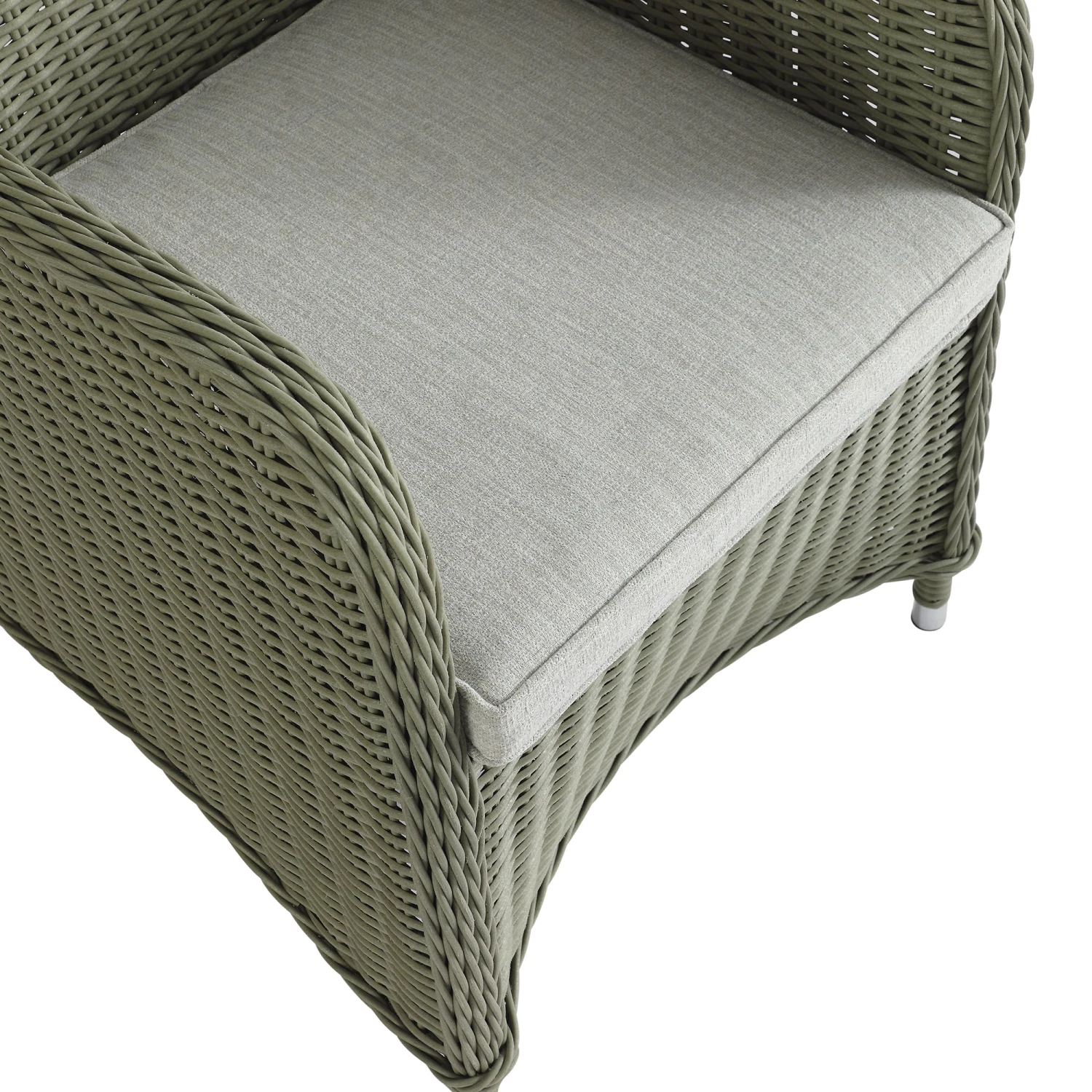 Hampshire 4-Seater Round Wicker Rattan Dining Set, Desert Sage 13 Hampshire 4-Seater Round Wicker Rattan Dining Set, Desert Sage - Image 13