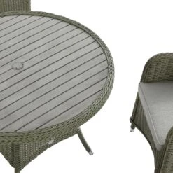 Hampshire 4-Seater Round Wicker Rattan Dining Set, Desert Sage 32 Hampshire 4-Seater Round Wicker Rattan Dining Set, Desert Sage -Daals Store OD DINE 110 GREEN SET detail5