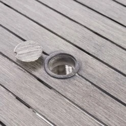 Hampshire Light Grey Round Wicker 4-Seater Dining Set – Wood-Effect Aluminium Top & Armchairs -Daals Store OD DINE 110 LGREY SET detail2