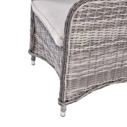 Hampshire Light Grey Round Wicker 4-Seater Dining Set – Wood-Effect Aluminium Top & Armchairs -Daals Store OD DINE 110 LGREY SET detail4