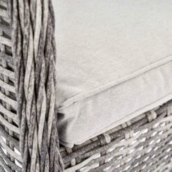 Hampshire Light Grey Round Wicker 4-Seater Dining Set – Wood-Effect Aluminium Top & Armchairs -Daals Store OD DINE 110 LGREY SET detail6