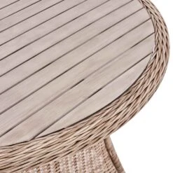 Hampshire 4-Seater Round Wicker Rattan Dining Set in Natural β Weatherproof Garden Furniture with Wood-Effect Table 25 Hampshire 4-Seater Round Wicker Rattan Dining Set in Natural β Weatherproof Garden Furniture with Wood-Effect Table -Daals Store OD DINE 110 NAT SET detail3