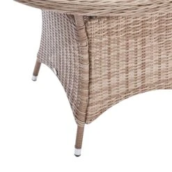 Hampshire 4-Seater Round Wicker Rattan Dining Set in Natural β Weatherproof Garden Furniture with Wood-Effect Table 26 Hampshire 4-Seater Round Wicker Rattan Dining Set in Natural β Weatherproof Garden Furniture with Wood-Effect Table -Daals Store OD DINE 110 NAT SET detail4