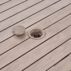 Hampshire 4-Seater Round Wicker Rattan Dining Set in Natural β Weatherproof Garden Furniture with Wood-Effect Table 27 Hampshire 4-Seater Round Wicker Rattan Dining Set in Natural β Weatherproof Garden Furniture with Wood-Effect Table -Daals Store OD DINE 110 NAT SET detail5