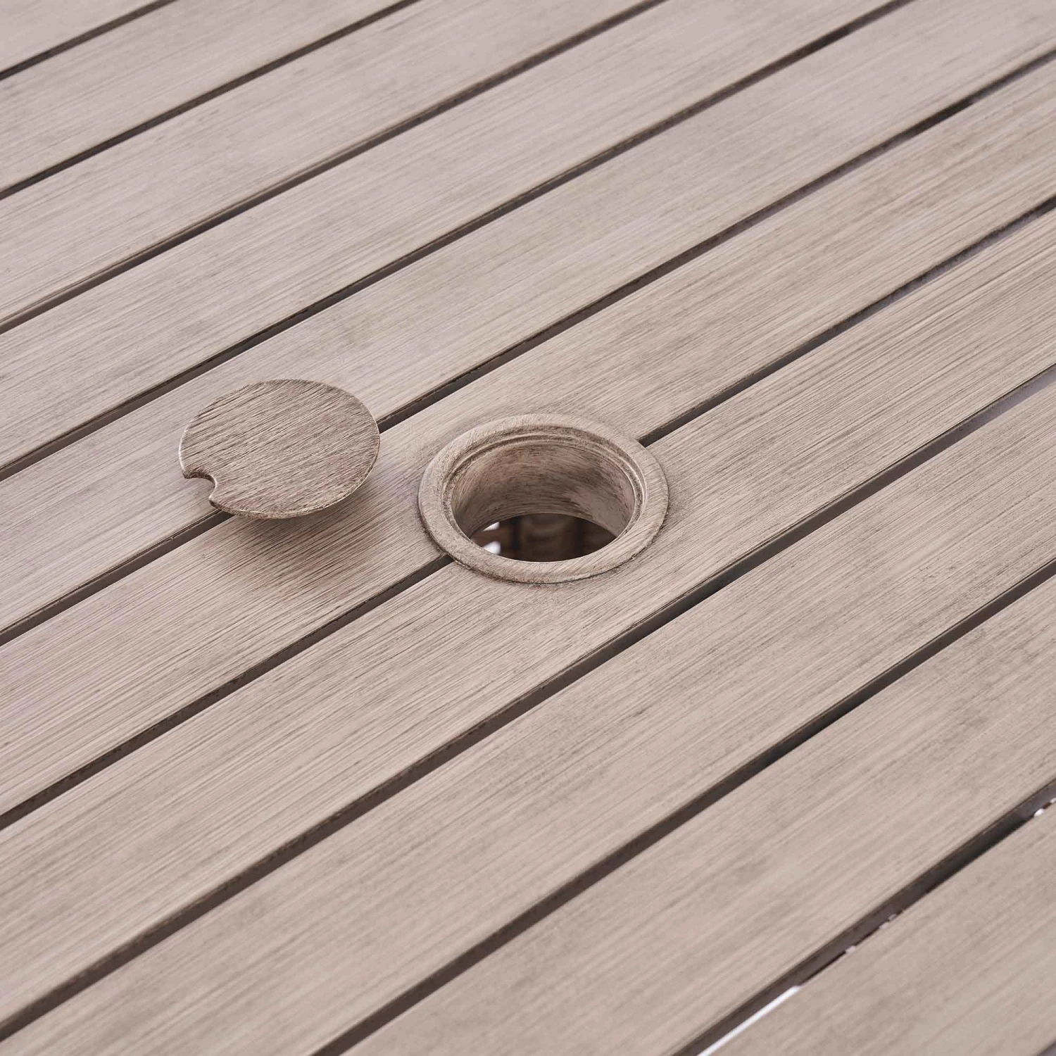 Hampshire 4-Seater Round Wicker Rattan Dining Set in Natural β Weatherproof Garden Furniture with Wood-Effect Table 14 Hampshire 4-Seater Round Wicker Rattan Dining Set in Natural β Weatherproof Garden Furniture with Wood-Effect Table - Image 14