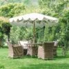 Hampshire 4-Seater Round Wicker Rattan Dining Set, Natural -Daals Store OD DINE 110 NAT SET main