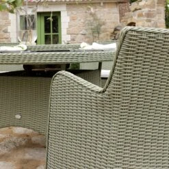 Hampshire 6-Seater Round Wicker Rattan Dining Set With Lazy Susan & Ice Bucket, Desert Sage 22 Hampshire 6-Seater Round Wicker Rattan Dining Set With Lazy Susan & Ice Bucket, Desert Sage -Daals Store OD DINE 135 GREEN SET scene5