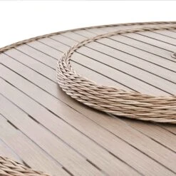 Hampshire 6-Seater Round Wicker Rattan Dining Set With Lazy Susan & Ice Bucket, Natural 30 Hampshire 6-Seater Round Wicker Rattan Dining Set With Lazy Susan & Ice Bucket, Natural -Daals Store OD DINE 135 NAT SET detail3