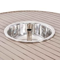 Hampshire 6-Seater Round Wicker Rattan Dining Set With Lazy Susan & Ice Bucket, Natural 31 Hampshire 6-Seater Round Wicker Rattan Dining Set With Lazy Susan & Ice Bucket, Natural -Daals Store OD DINE 135 NAT SET detail4