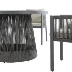Pedra Rope And Aluminium Outdoor 4-Seater Round Dining Set, Grey 15 Pedra Rope And Aluminium Outdoor 4-Seater Round Dining Set, Grey -Daals Store OD DINE 2092 GREY SET detail1