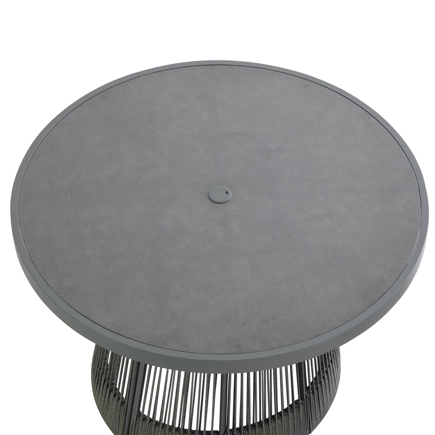 Pedra Rope And Aluminium Outdoor 4-Seater Round Dining Set, Grey 7 Pedra Rope And Aluminium Outdoor 4-Seater Round Dining Set, Grey - Image 7