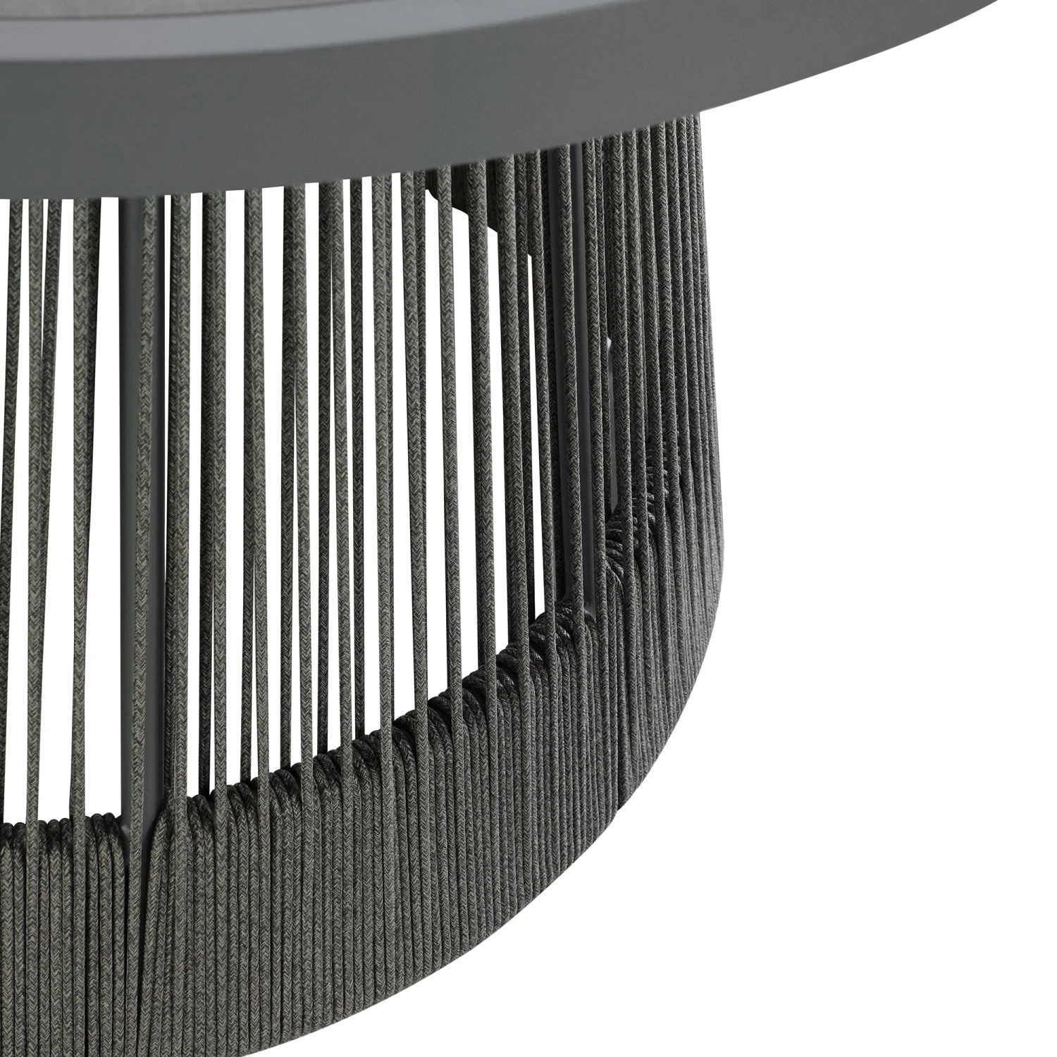 Pedra Rope And Aluminium Outdoor 4-Seater Round Dining Set, Grey 9 Pedra Rope And Aluminium Outdoor 4-Seater Round Dining Set, Grey - Image 9