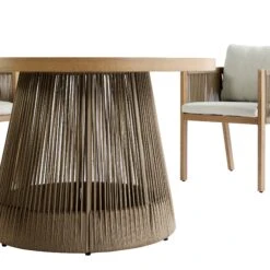 Pedra Rope And Aluminium Outdoor 4-Seater Round Dining Set, Natural 32 Pedra Rope And Aluminium Outdoor 4-Seater Round Dining Set, Natural -Daals Store OD DINE 2092 NAT SET detail1