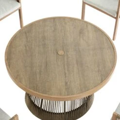 Pedra Rope And Aluminium Outdoor 4-Seater Round Dining Set, Natural 36 Pedra Rope And Aluminium Outdoor 4-Seater Round Dining Set, Natural -Daals Store OD DINE 2092 NAT SET detail5