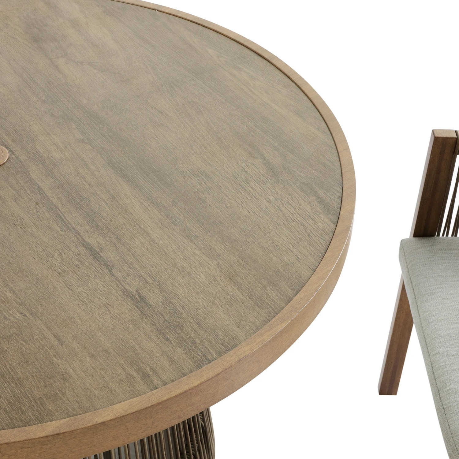 Pedra Rope And Aluminium Outdoor 4-Seater Round Dining Set, Natural 19 Pedra Rope And Aluminium Outdoor 4-Seater Round Dining Set, Natural - Image 19