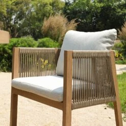 Pedra Rope And Aluminium Outdoor 4-Seater Round Dining Set, Natural 25 Pedra Rope And Aluminium Outdoor 4-Seater Round Dining Set, Natural -Daals Store OD DINE 2092 NAT SET scene6