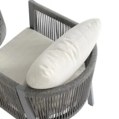 Pedra Rope And Aluminium Outdoor 6-Seater Round Dining Set, Grey 17 Pedra Rope And Aluminium Outdoor 6-Seater Round Dining Set, Grey -Daals Store OD DINE 2094 GREY SET detail4