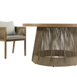 Pedra Rope And Aluminium Outdoor 6-Seater Round Dining Set, Natural 32 Pedra Rope And Aluminium Outdoor 6-Seater Round Dining Set, Natural -Daals Store OD DINE 2094 NAT SET detail2