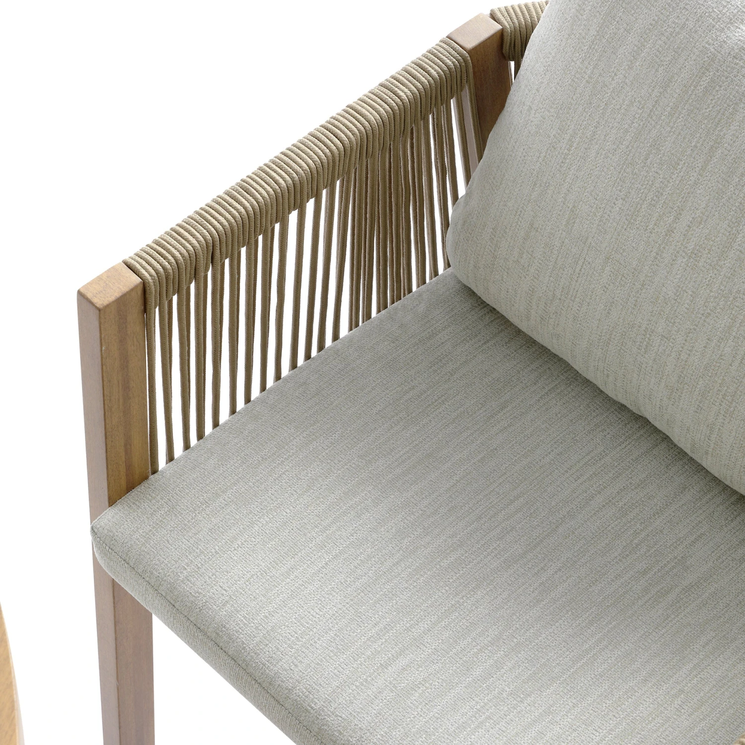 Pedra Rope And Aluminium Outdoor 6-Seater Round Dining Set, Natural 17 Pedra Rope And Aluminium Outdoor 6-Seater Round Dining Set, Natural - Image 17