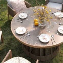 Pedra Rope And Aluminium Outdoor 6-Seater Round Dining Set, Natural 22 Pedra Rope And Aluminium Outdoor 6-Seater Round Dining Set, Natural -Daals Store OD DINE 2094 NAT SET scene3