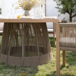 Pedra Rope And Aluminium Outdoor 6-Seater Round Dining Set, Natural 23 Pedra Rope And Aluminium Outdoor 6-Seater Round Dining Set, Natural -Daals Store OD DINE 2094 NAT SET scene4