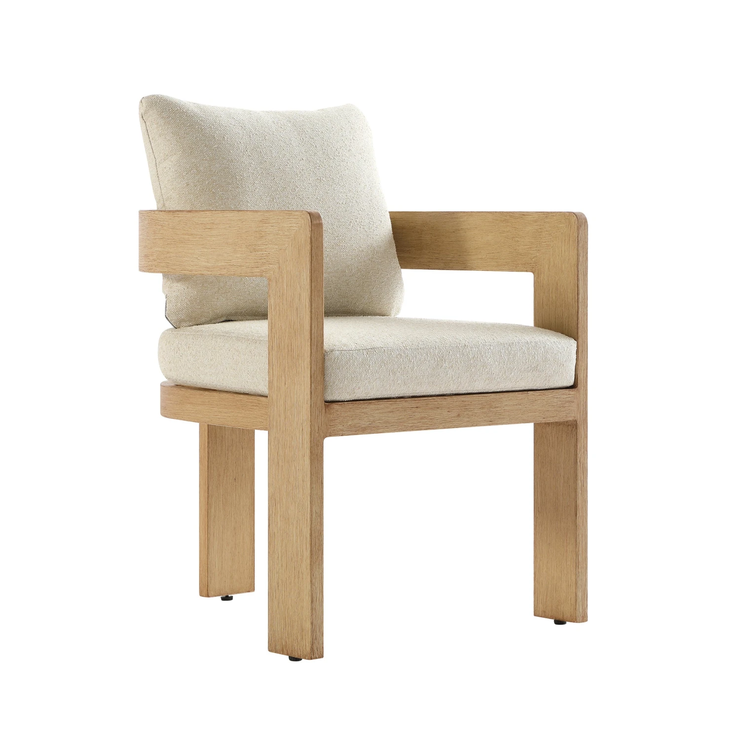 Stanford Outdoor 6-Seater Rectangular Dining Set, Natural With Beige Boucle Fabric 7 Stanford Outdoor 6-Seater Rectangular Dining Set, Natural With Beige Boucle Fabric - Image 7