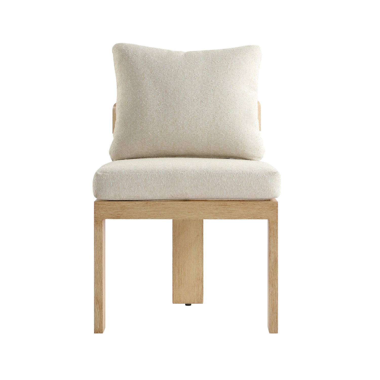 Stanford Outdoor 6-Seater Rectangular Dining Set, Natural With Beige Boucle Fabric 9 Stanford Outdoor 6-Seater Rectangular Dining Set, Natural With Beige Boucle Fabric - Image 9