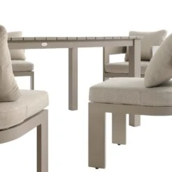 Stanford Outdoor 6-Seater Rectangular Dining Set, Taupe With Light Taupe Fabric 16 Stanford Outdoor 6-Seater Rectangular Dining Set, Taupe With Light Taupe Fabric -Daals Store OD DINE 2190 TAU TAU SET detail1