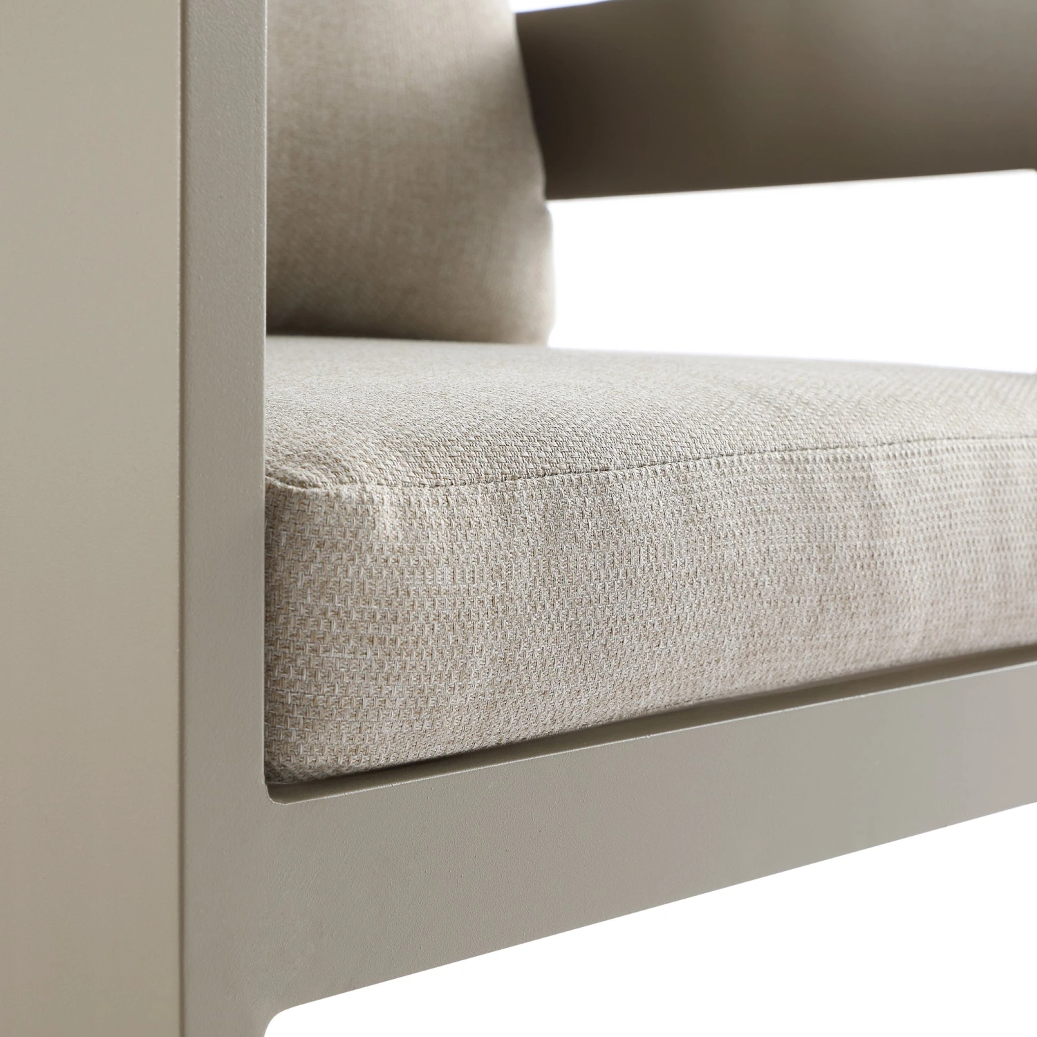 Stanford Outdoor 6-Seater Rectangular Dining Set, Taupe With Light Taupe Fabric 7 Stanford Outdoor 6-Seater Rectangular Dining Set, Taupe With Light Taupe Fabric - Image 7