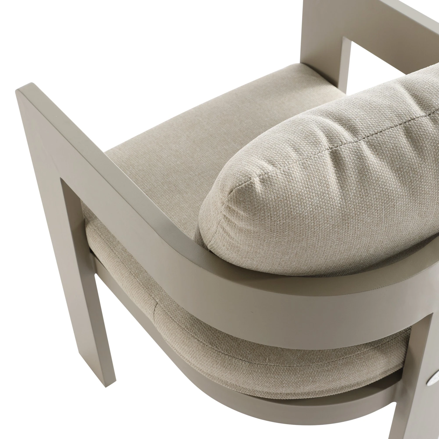 Stanford Outdoor 6-Seater Rectangular Dining Set, Taupe With Light Taupe Fabric 8 Stanford Outdoor 6-Seater Rectangular Dining Set, Taupe With Light Taupe Fabric - Image 8