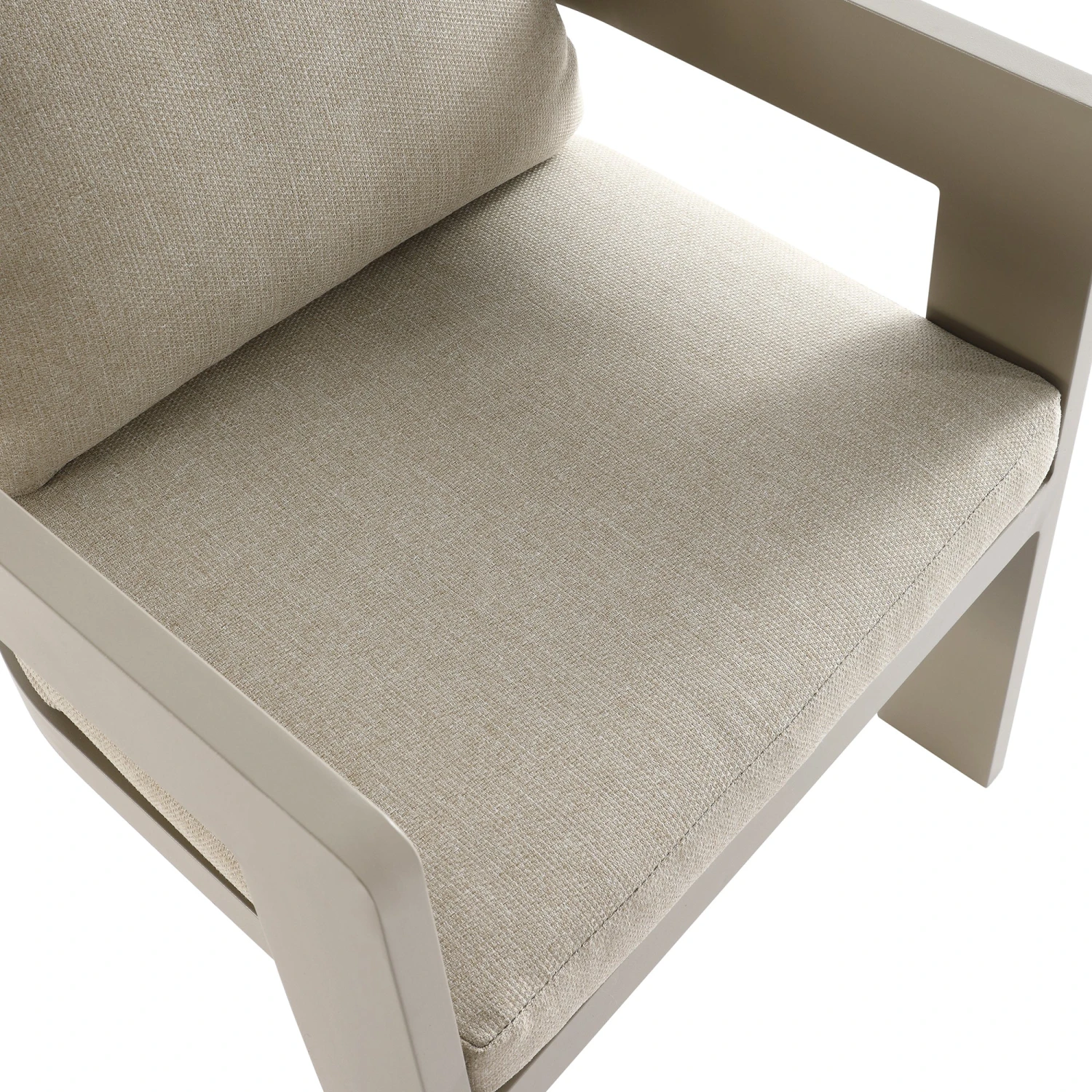 Stanford Outdoor 6-Seater Rectangular Dining Set, Taupe With Light Taupe Fabric 11 Stanford Outdoor 6-Seater Rectangular Dining Set, Taupe With Light Taupe Fabric - Image 11