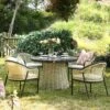 Pienza Outdoor Rattan 4-Seater Round Dining Set - Oatmeal & Black Frame Stone-Effect Glass 10 Pienza Outdoor Rattan 4-Seater Round Dining Set - Oatmeal & Black Frame Stone-Effect Glass -Daals Store OD DINE 2202 BLACK OAT SET main