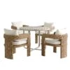 Stanford Round Wicker Outdoor 4-Seater Round Dining Set, Natural 35 Stanford Round Wicker Outdoor 4-Seater Round Dining Set, Natural -Daals Store OD DINE 2221 NAT BEIGE SET WB1