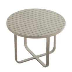 Stanford Round Wicker Outdoor 4-Seater Round Dining Set, Natural -Daals Store OD DINE 2221 NAT BEIGE SET WB5