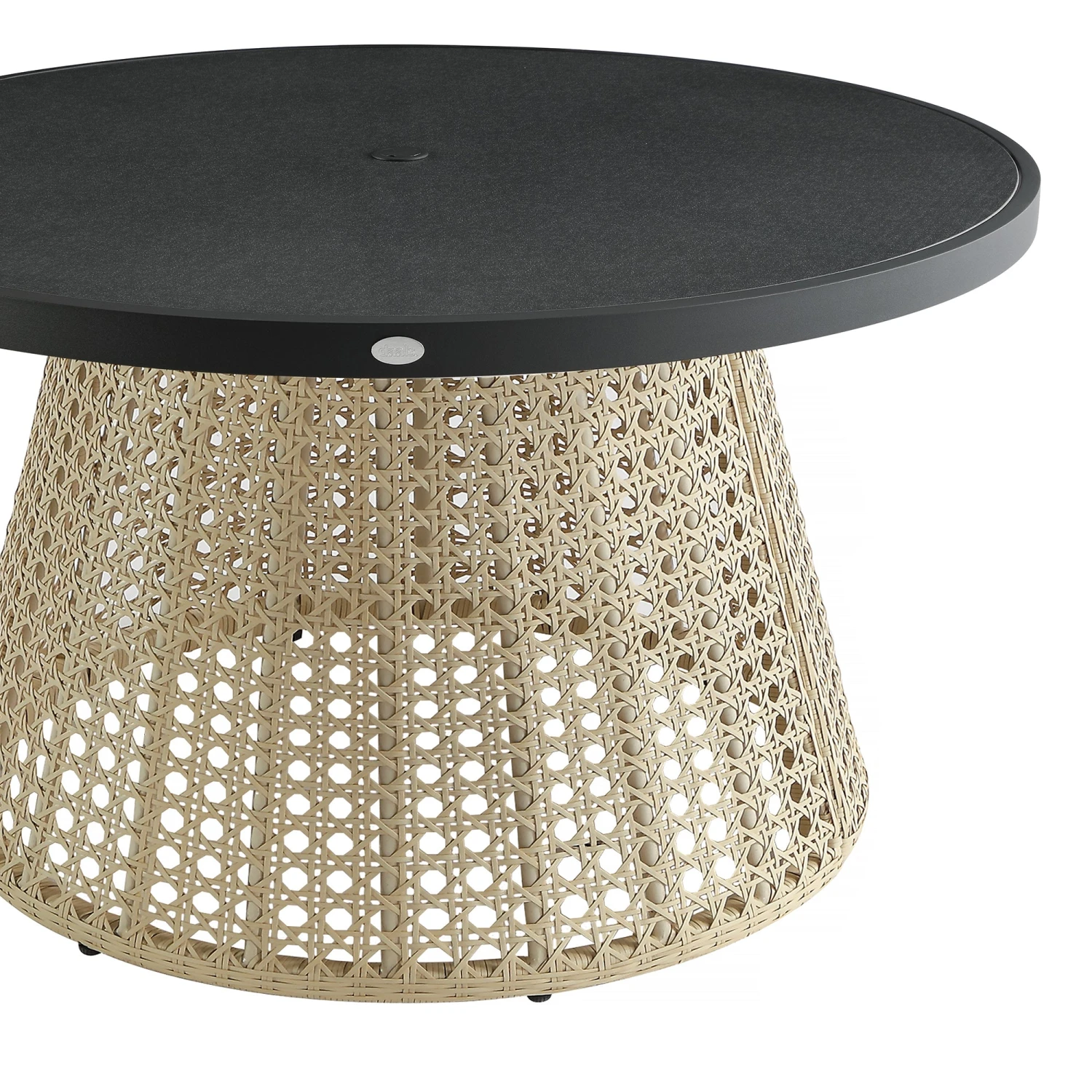 Pienza Outdoor Rattan 6-Seater Round Dining Set, Oatmeal Fabric With Black Frame 14 Pienza Outdoor Rattan 6-Seater Round Dining Set, Oatmeal Fabric With Black Frame - Image 14