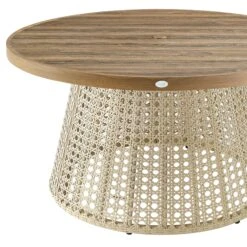 Pienza Outdoor Rattan 6-Seater Round Dining Set, Sage Green Fabric With Light Walnut Frame 27 Pienza Outdoor Rattan 6-Seater Round Dining Set, Sage Green Fabric With Light Walnut Frame -Daals Store OD DINE 2227 WALN GREEN SET detail3