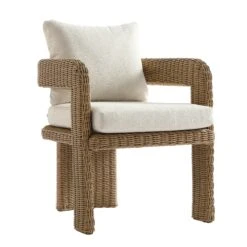 Stanford Natural Round Wicker 6-Seater Rectangular Dining Set β Weathered Wood Finish Table & Beige Cushions 18 Stanford Natural Round Wicker 6-Seater Rectangular Dining Set β Weathered Wood Finish Table & Beige Cushions -Daals Store OD DINE 2281 NAT BEIGE SET WB6