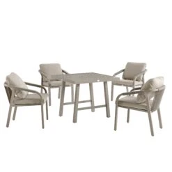 Manresa Rope 4-Seater Square Dining Set, Taupe And Beige 29 Manresa Rope 4-Seater Square Dining Set, Taupe And Beige -Daals Store OD DINE 246 TAUPE SET WB2