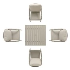 Manresa Rope 4-Seater Square Dining Set, Taupe And Beige 32 Manresa Rope 4-Seater Square Dining Set, Taupe And Beige -Daals Store OD DINE 246 TAUPE SET WB4